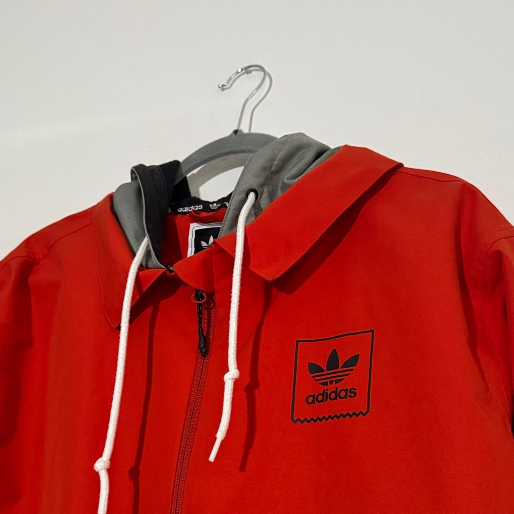 Adidas Red and Gray Hooded Jacket - Picture 4 of 7